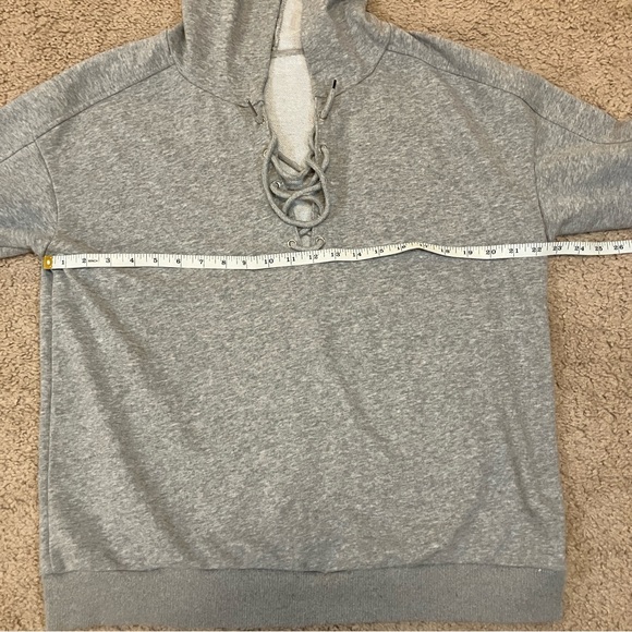 Lace-Up Women's Hoodie XL Sweatshirt Gray - Picture 3 of 6